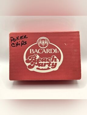 Vintage 2006 Bacardi Rum Beach Party Real Poker Chips Set. New In Box
